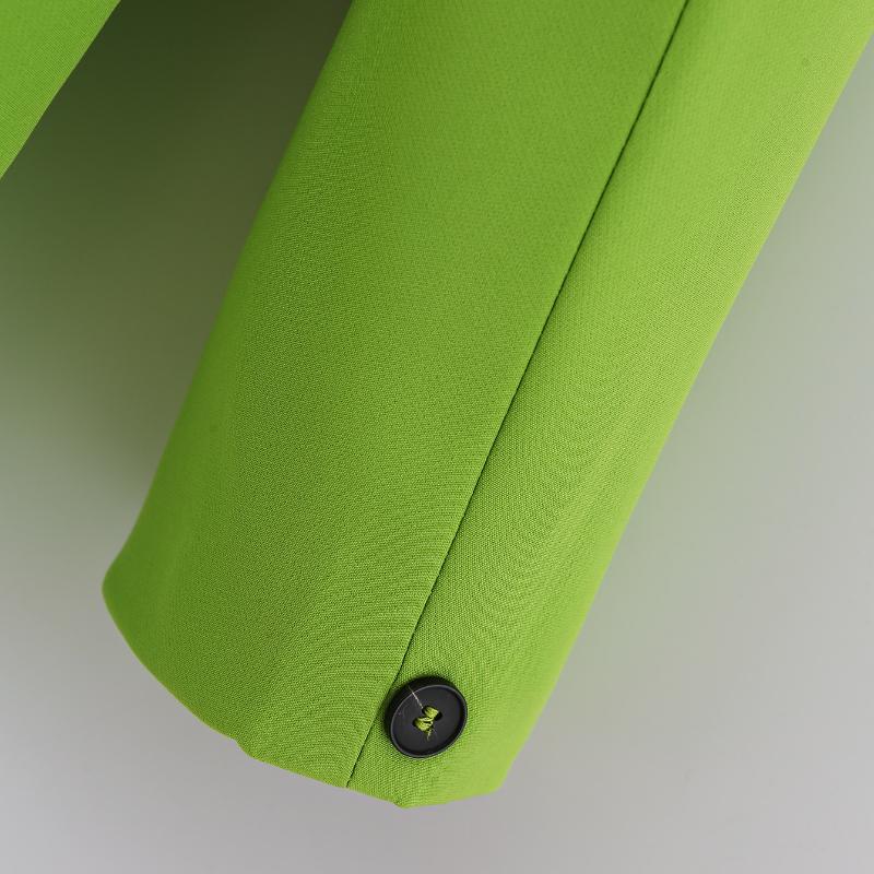 Women Parkas Fashion with Pockets Solid Double Breasted Blazer Vintage Long Sleeves Notched Neck Female Office Lady Outfits