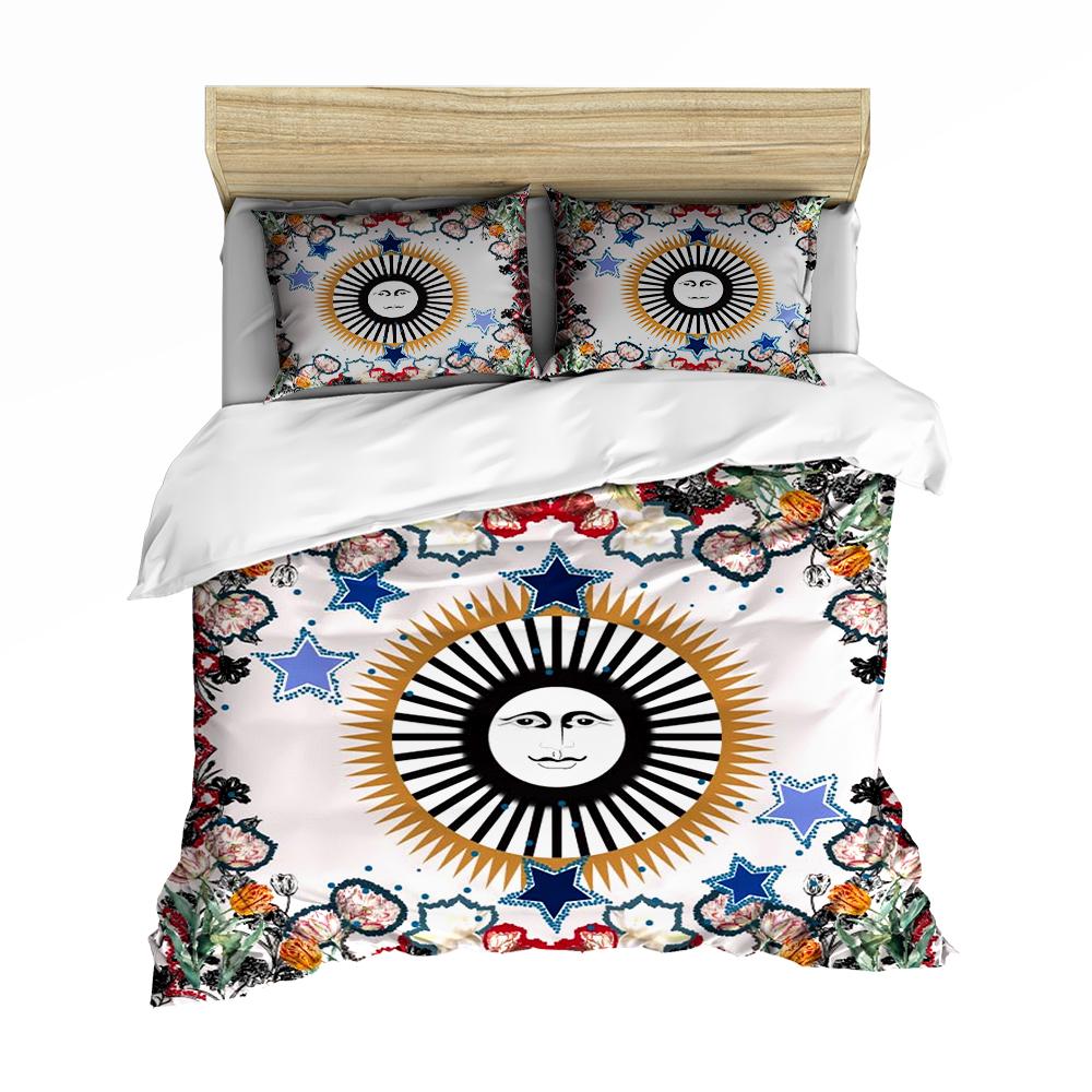 

Пододеяльник с изображением солнца, разноцветные грибы, постельное белье, одеяла с изображением солнца, череп на Хэллоуин, постельное белье в стиле хиппи, украшение для спальни 70x133cm 2pcs