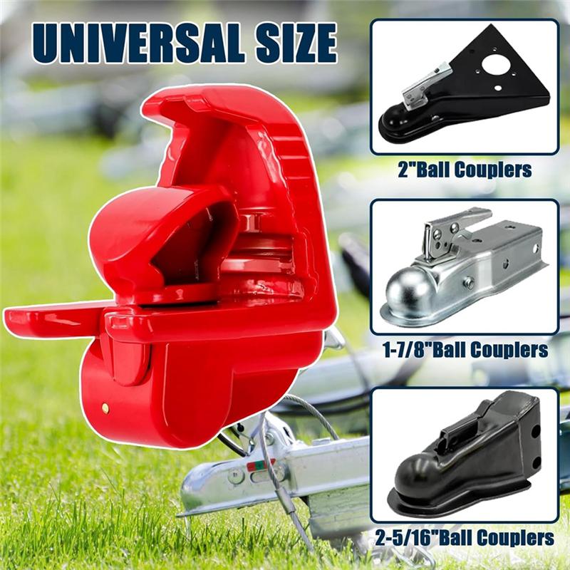 Trailer Hitch Locks With Keys Universal Size Fits 1-7/8 2-5/16 2 Inch Ball Hitch Lock Coupler Adjustable Tongue Lock-A99D