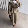 Cross-border Europe, America, Amazon  Autumn New Women's Clothing Fashion Temperament Button Waist Top Skirt
