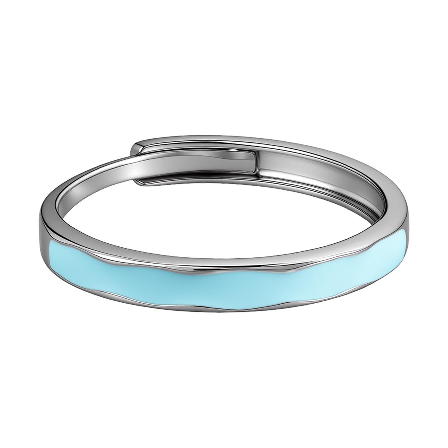 Butterfly Heart Zircon Ring: Eco-friendly Copper, Light Blue Glaze, Adjustable Design. Adjustable