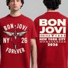 Bon Jovi 2026 Forever Tour Merch T-Shirt Herren Damen Sommer Rock Kleidung Oversize Kurzarm Top Streetwear Unisex