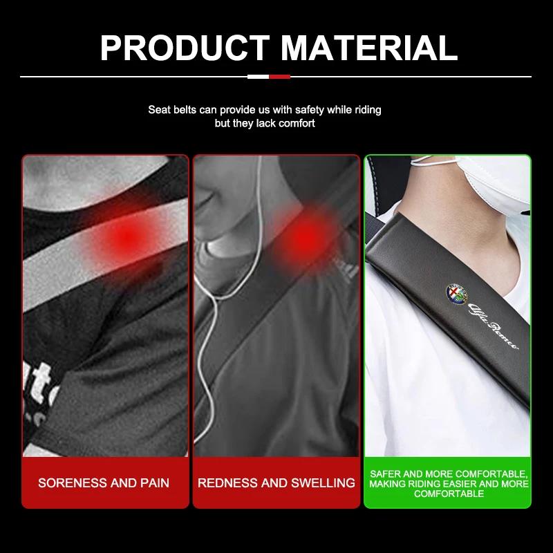 Car Stickers For Alfa Romeo Car Belts Covers Padding Carbon Fiber Belt Shoulder Accessories For Alfa Romeo 159 Giulietta Giulia