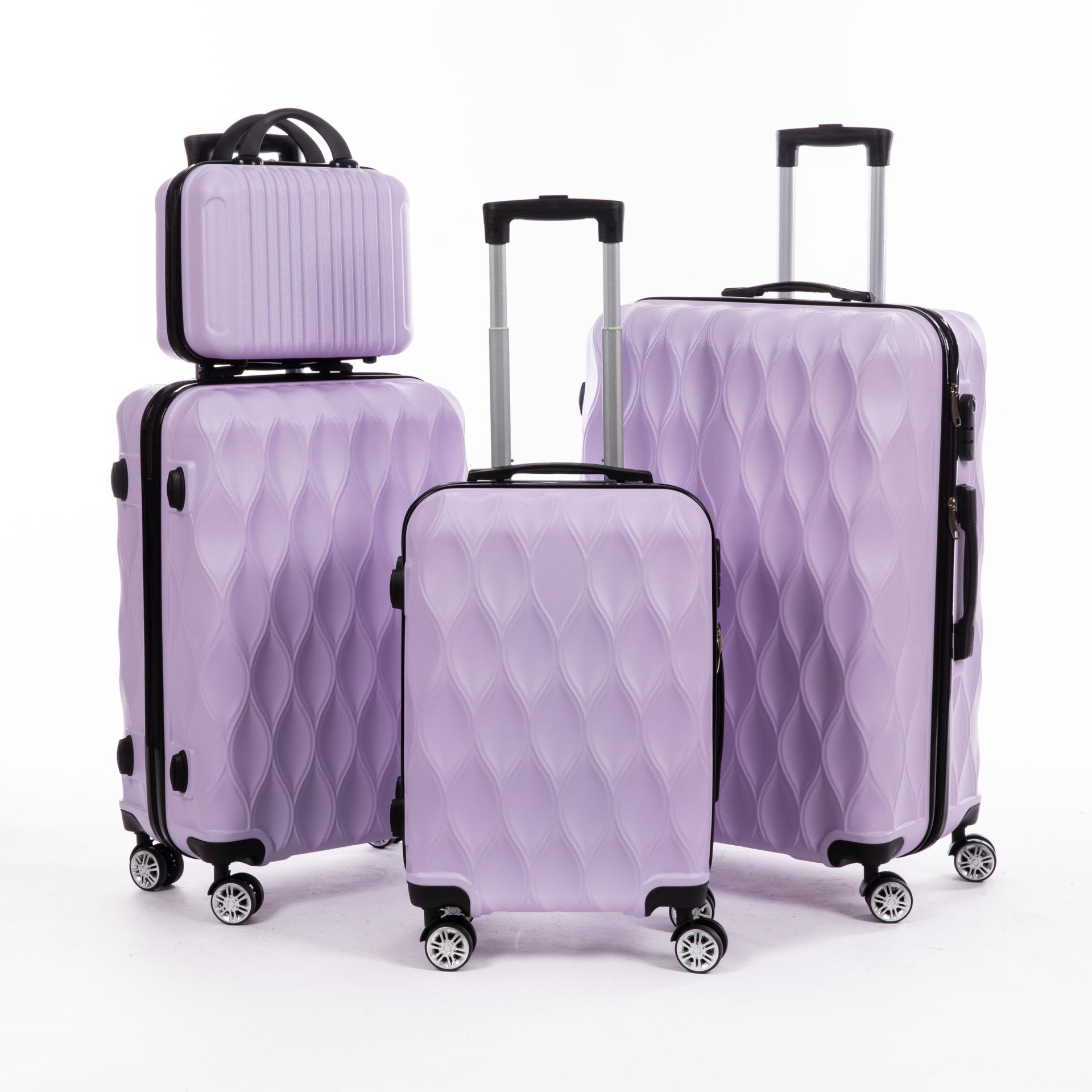 

Customized Cross-border 4-Piece Luggage Set: Durable, Sturdy 20-Inch Zipper Suitcase. 4 Pieces Set: 12, 20, 24, 28 inch лаванды фиолетового