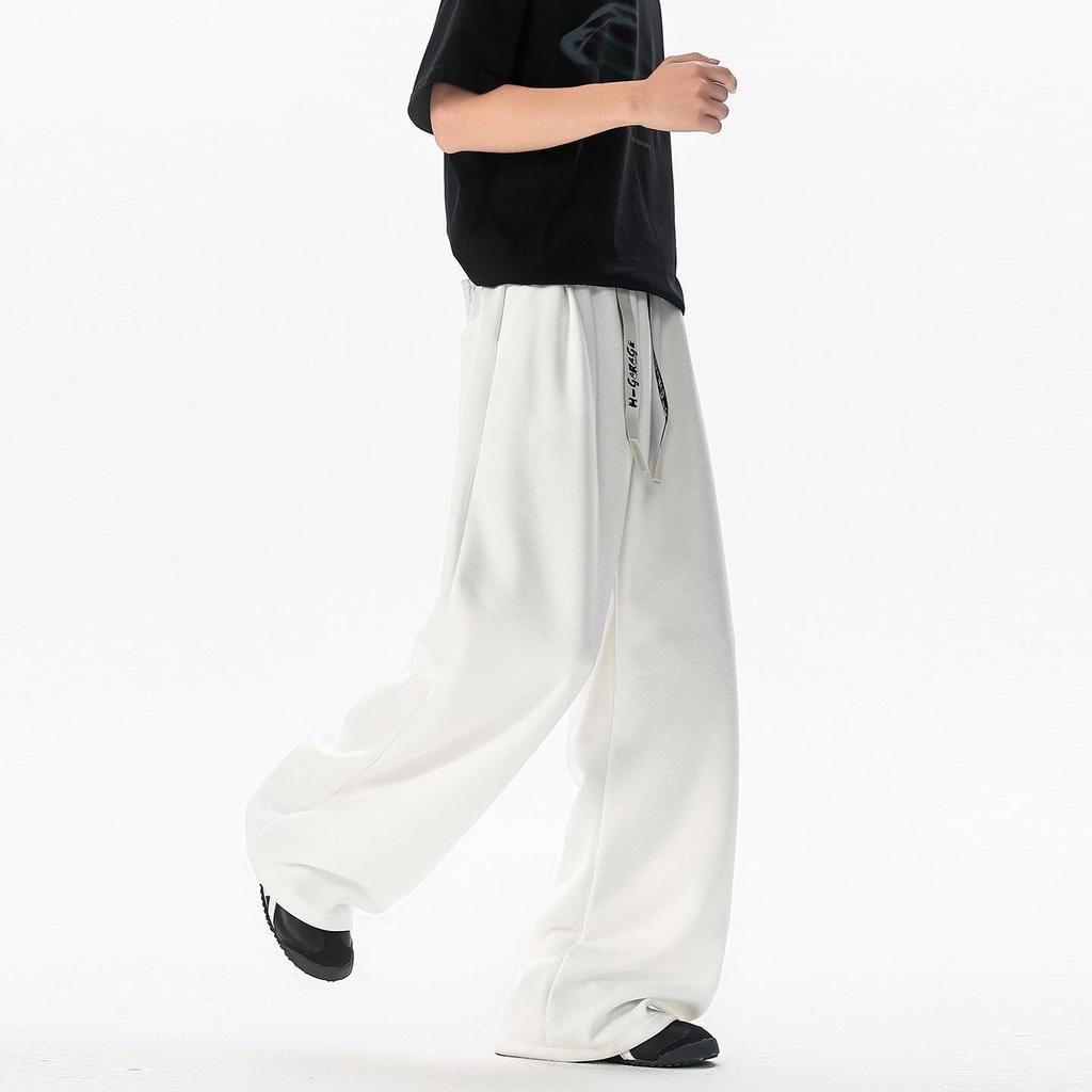 8XL-M Extra Large Autumn Drapey Casual Men's Loose Straight-Leg Floor-Length Trousers - K937P40