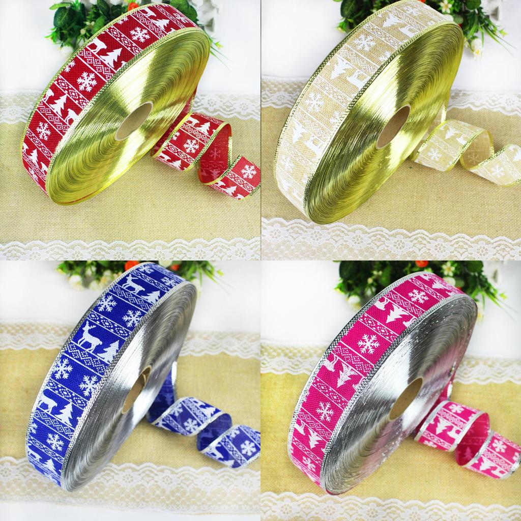 10 Meter Christmas Tree Decorative Ribbon Faux Burlap Festive Holiday Trim In Vibrant Colors