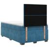 Box Spring Bed with Mattress and Headboard Blue 120 X 190 Cm Velvet