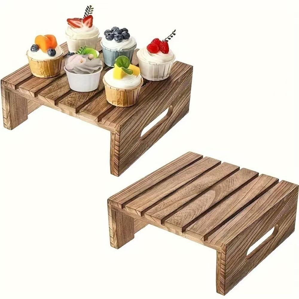 Vintage Cake Rack Solid Wood Serving Stand Dim Sum Rack Cupcake Display Riser Birthday