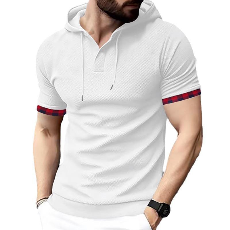 Temu Men's Spring and Summer Men's Short Sleeve Sports Casual T-Shirt Large Size, Hooded Top Trendy Cool