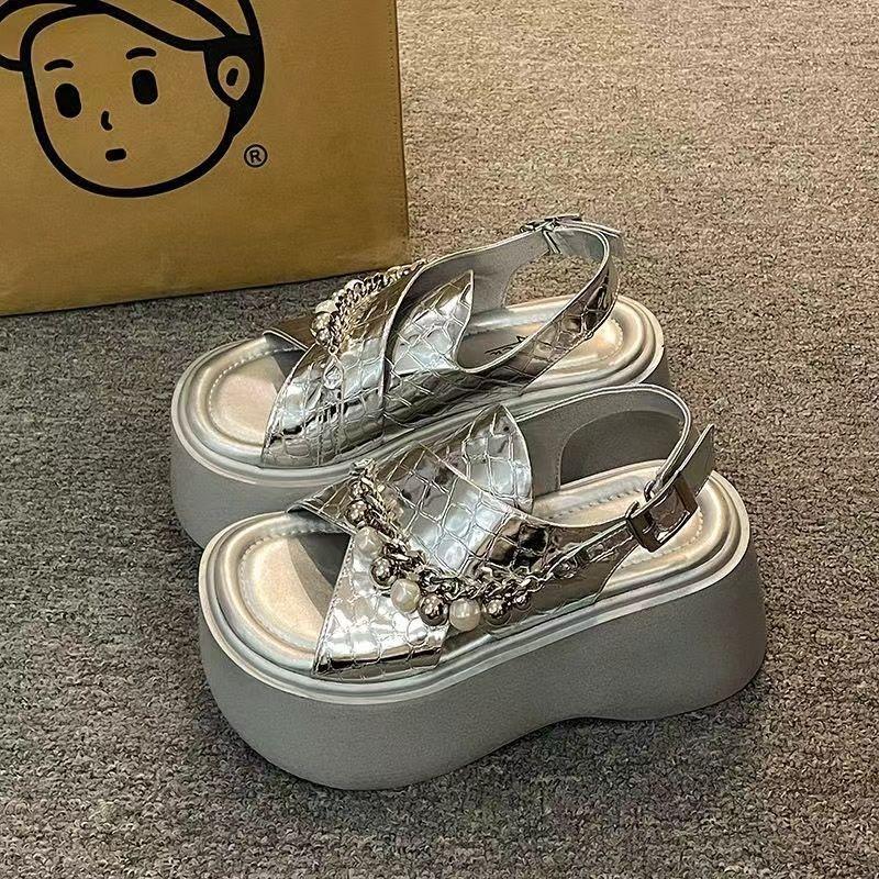 Fashion Summer Buckle Women Chunky Sandals Fashion Women Open-toe Beach Sandals Elegant Party Ladies Casual Wedges Shoes Sandalias Mujer