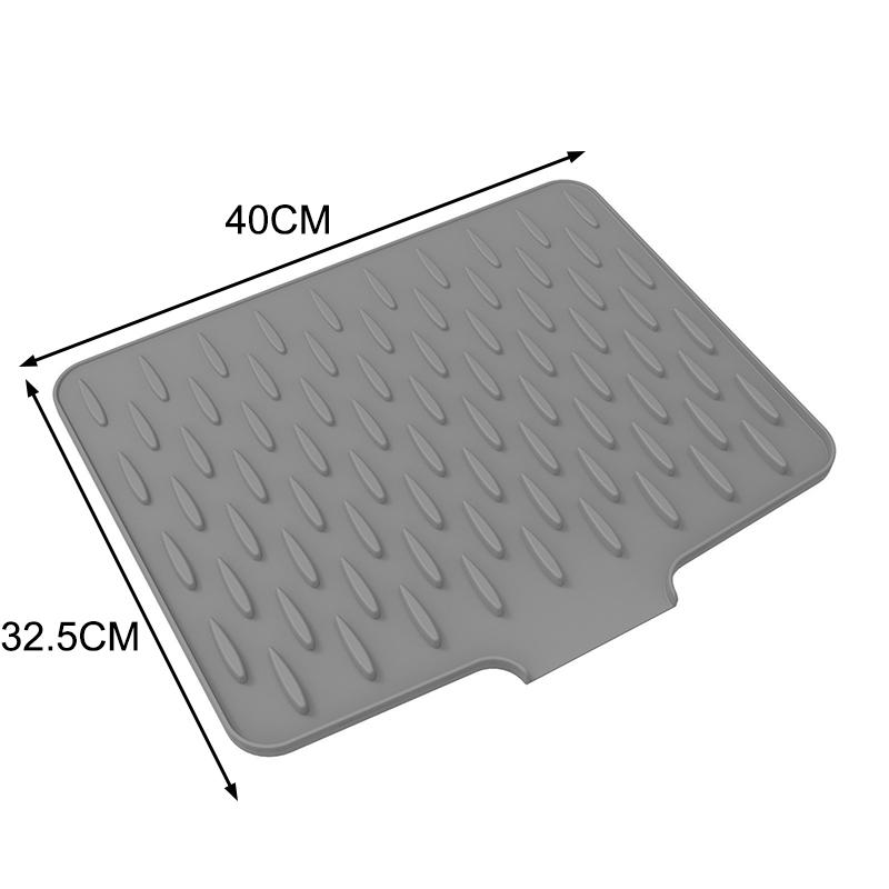 

Silicone Dish Drying Mat Foldable Draining Fast Tilted Groove Design Heat Resistant for Kitchen Plate Sink Organization M серый