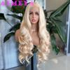 AIMEYA Blonde Wig Long Body Wave Lace Front Wig  Synthetic Lace Wig for Women Girl Heat Resistant Hair Cosplay Daily Use
