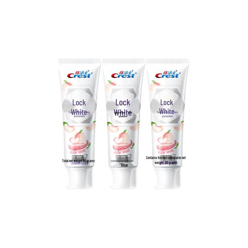 

Crest Dual-Color Whitening Toothpaste White Peach 3x90g Pack + Tissues