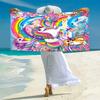 1PC Custom Name Rainbow Fantasy World Beach Towel Highly Absorbent And Sand-Resistant Towel for Swimming, Pool, Yoga, And Travel Lightweight