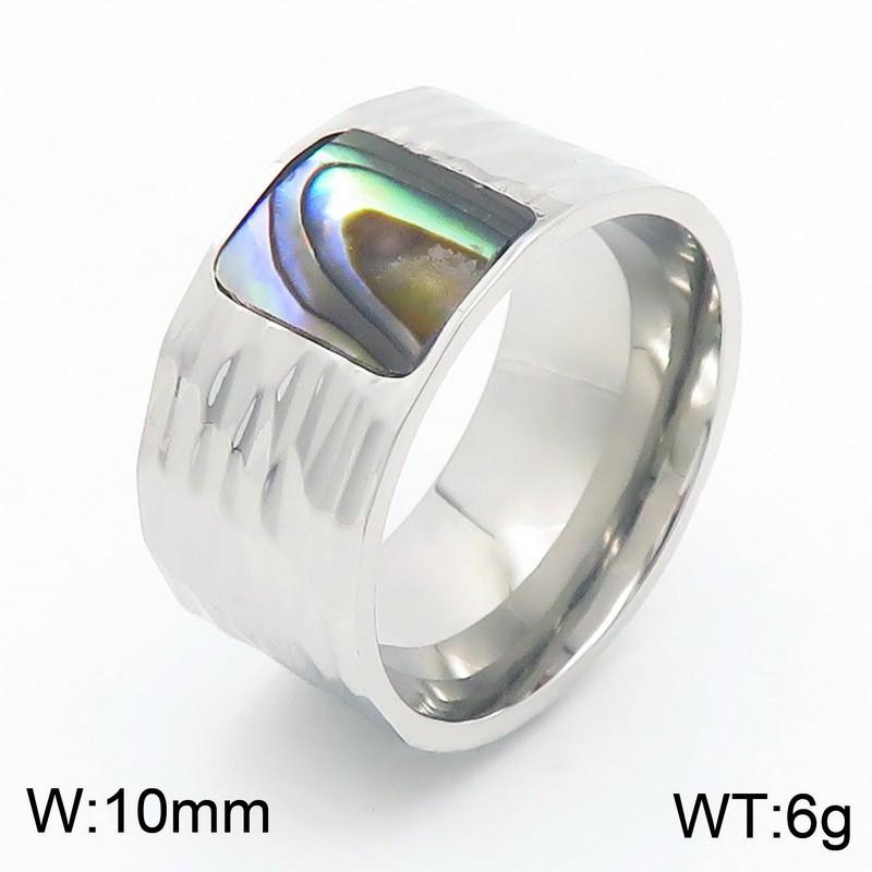 

Atmospheric Jewelry, Creative Abalone Shell Percussion Concave-Convex Stainless Steel Men S Ring No. 9