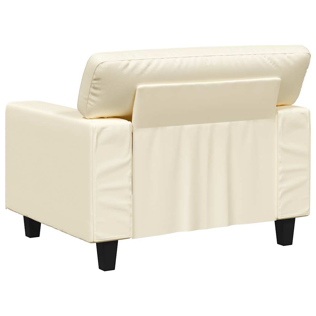 Cream Armchair 60 Cm Faux Leather