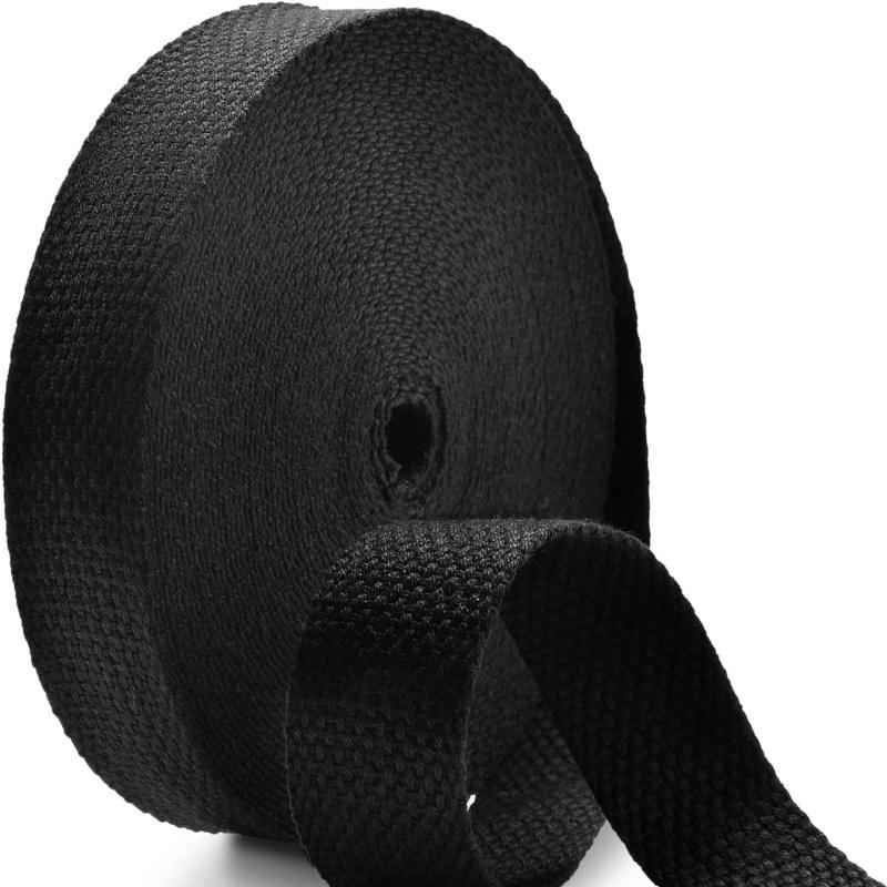 

2.5cm Wide X 10m Webbing - Heavy-Duty Woven Fabric, Ideal for DIY Tote Bag Handles, Straps & Craft Decorations | Durable чёрный