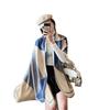 Autumn and winter new double-sided geometric imitation cashmere scarf women's high-end feeling thick warm thickened shawl scarf