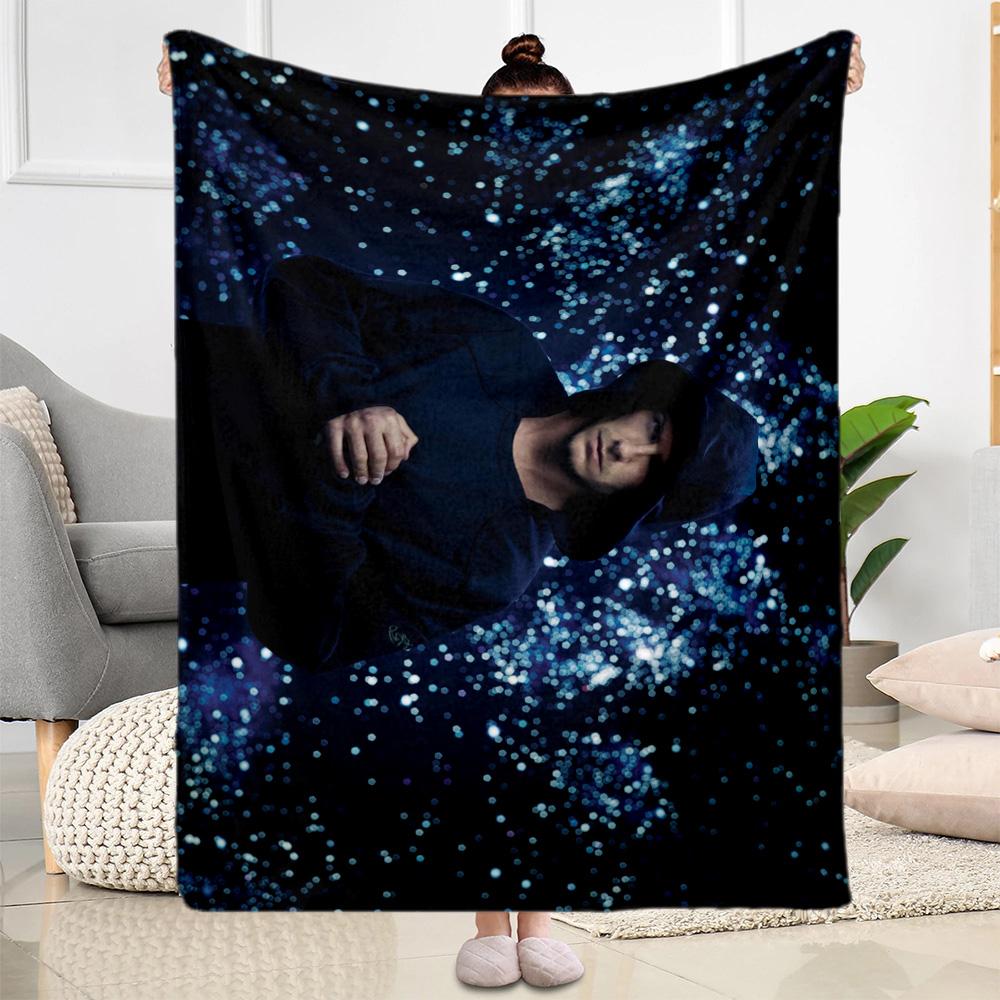 Man Black White Blanket Comfortable Suitable for Office Chair Livingroom Picnics All-Season Use Digital Print Gifts For Family Or Friends