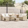 VidaXL Garden Lounge Set with Cushions L-shaped 4 Pcs Beige Polyrattan, Outdoor Sofa Set, Lounge Set of 3365327