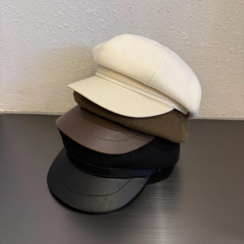 Trendy Color Solid Woolen Hats Curved Brim Autumn Winter Street Fashion Cao