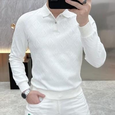 Long-sleeved T-shirt Sweatshirt Men's New Lapel Polo Shirt Spring Autumn Business Casual Top