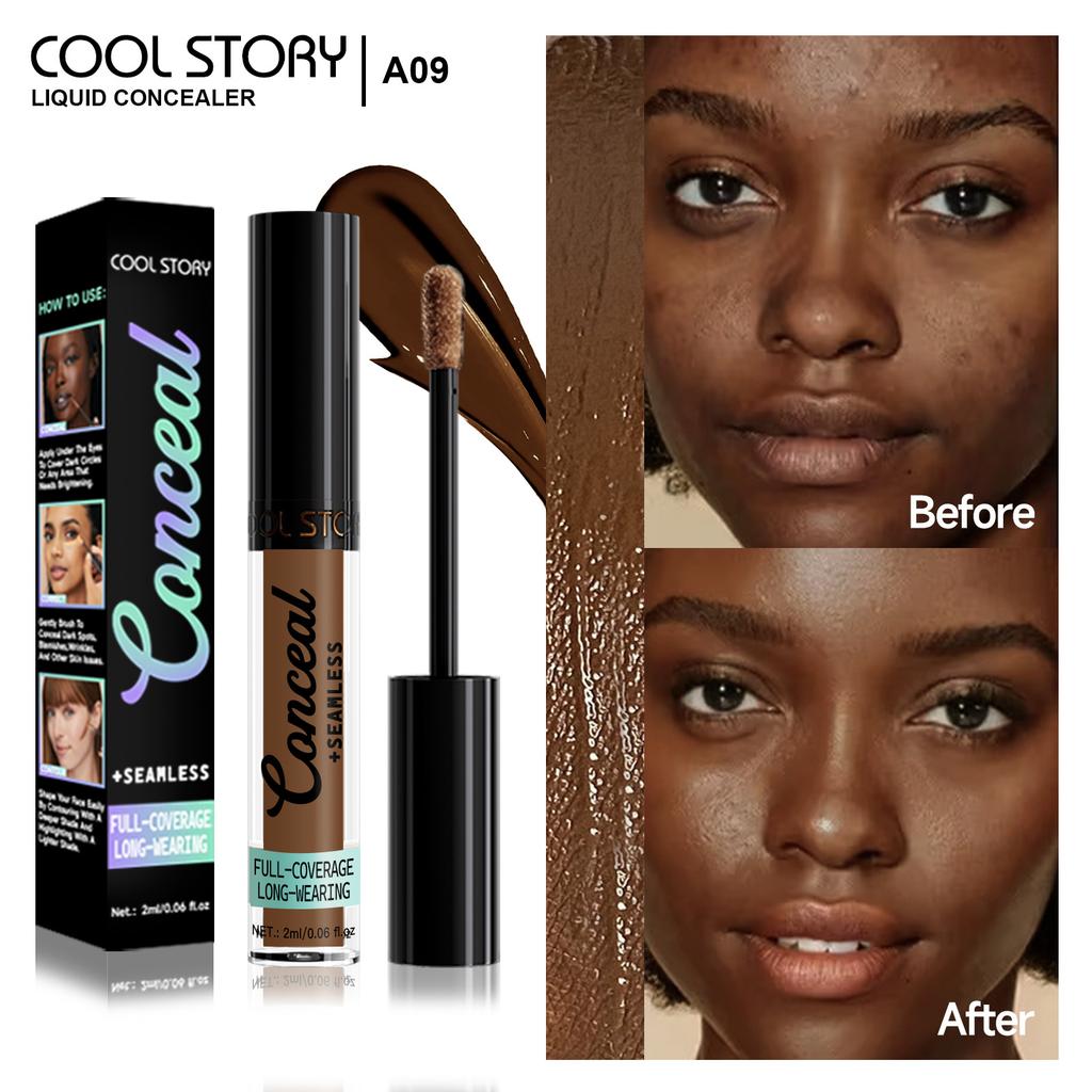 Concealer Covers Acne Marks, Dark Circles, Spots, Tattoos, Scars, Contouring Foundation, Long-lasting Waterproof and Quick-drying Liquid Concealer