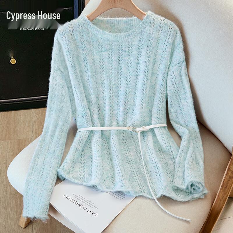 

Women s Loose Fit Irregular Cutout Knit Top One Size