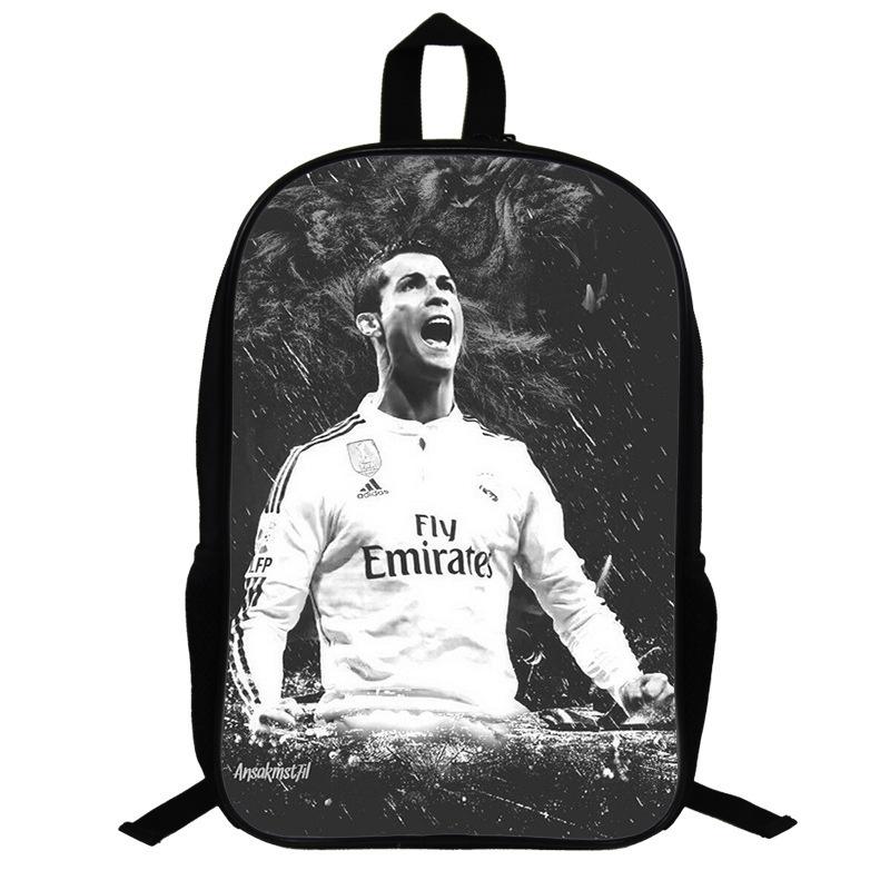 Zaino a Tema Ronaldo per Fan di Calcio Zaino per Studenti Scolastici Zaino per Bambini da 17 Pollici