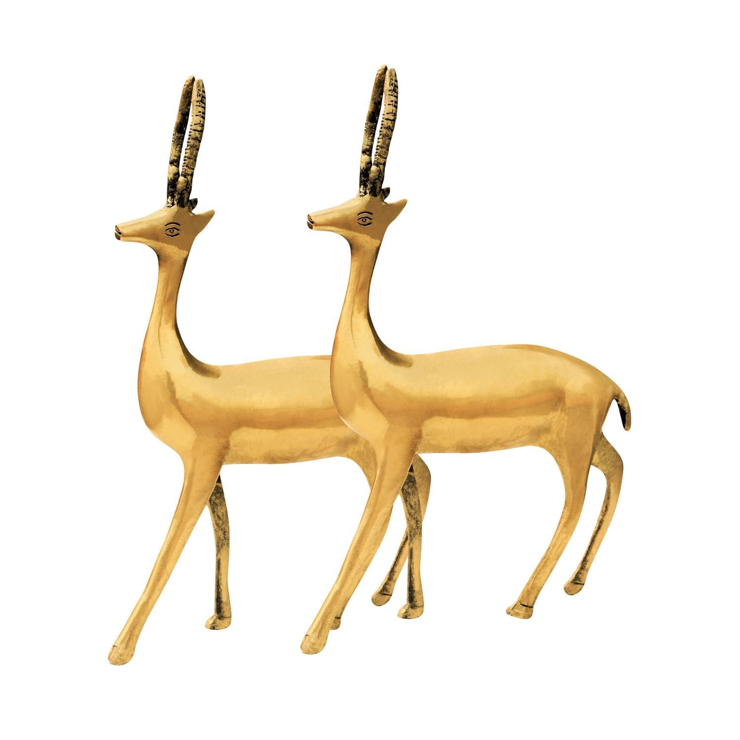 

Golden Big Deer Idol, Vastu Deer Idol For Home, Office, Gold Brass, Size - 23 Cm