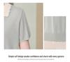 2026 Stylish Ice Silk Knit Lapel T-Shirt for Middle-Aged and Elderly Moms - Summer Short-Sleeve Top