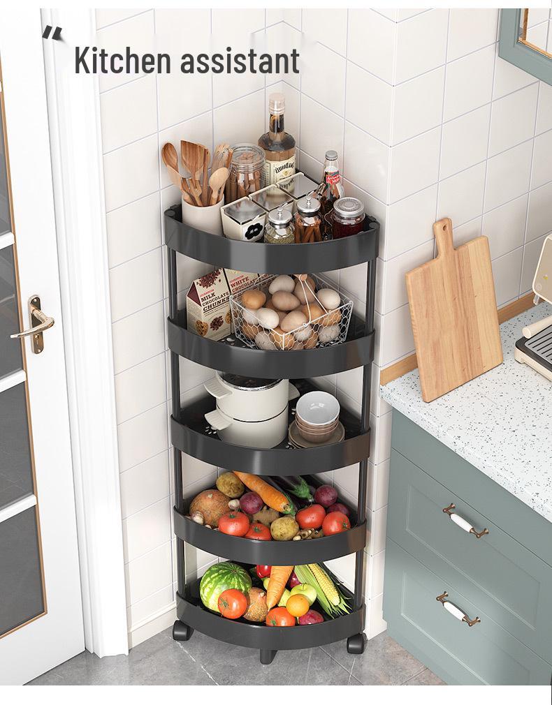 Triangle Multi-Layer Corner Storage Rack for Bathroom and Kitchen