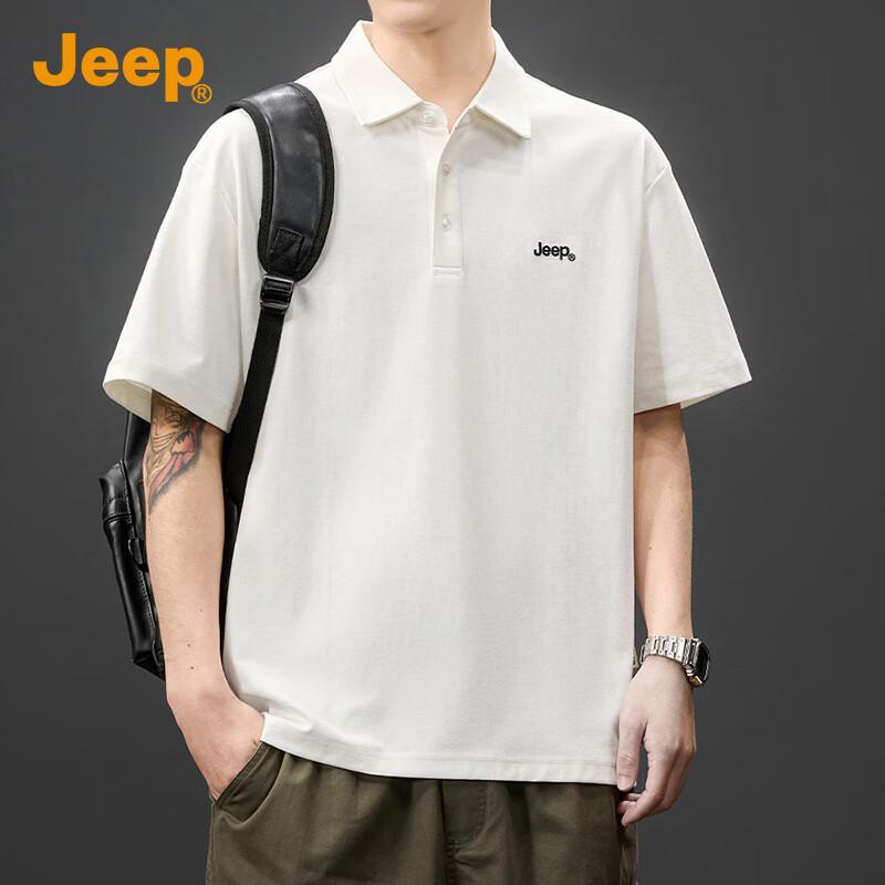 JEEP Men s Premium Triple-Needle Knit Short Sleeve Polo Shirt XL