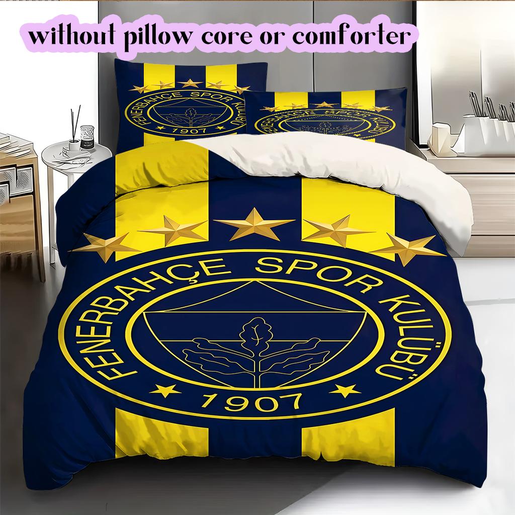 Calcio Fenerbahçe S.K Fantasia Set Copripiumino Trapuntato Copripiumino Federa Decorazione per la Casa Regalo di Compleanno (1 * copripiumino + 2 * federa, senza nucleo)