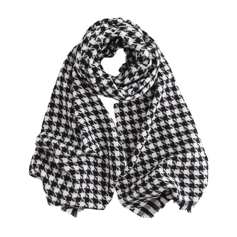 Dam Höst/Vinter Tusen Fågelrutigt Imitationskashmirhalsduk Moderiktig Pendlar Nackskydd Anti Kyla Elegant Temperament Varm Sjal