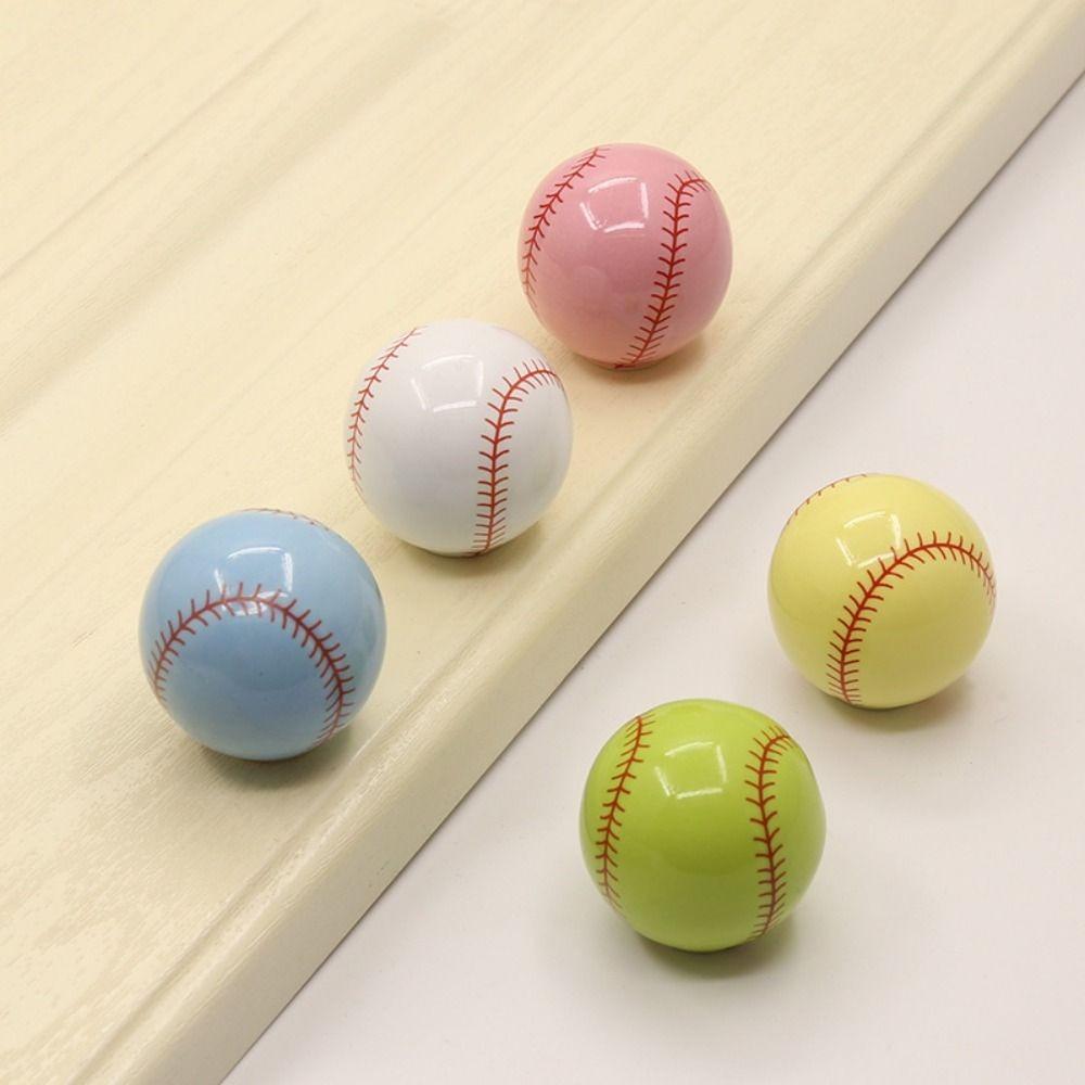 Cute Style Child Cabinet Knobs Football Shape Basketball Shape Cabinet Door Handle Novelty Single-hole Drawer Knobs Kids Room