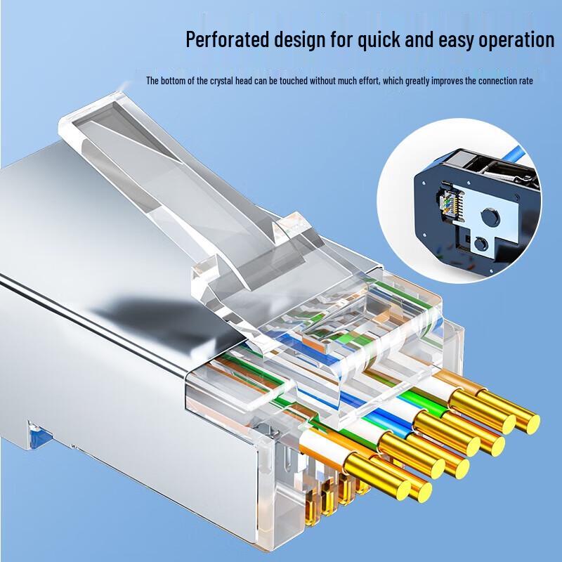 SAMZHE Cat6 Shielded RJ45 Pass-Through Ethernet Connectors