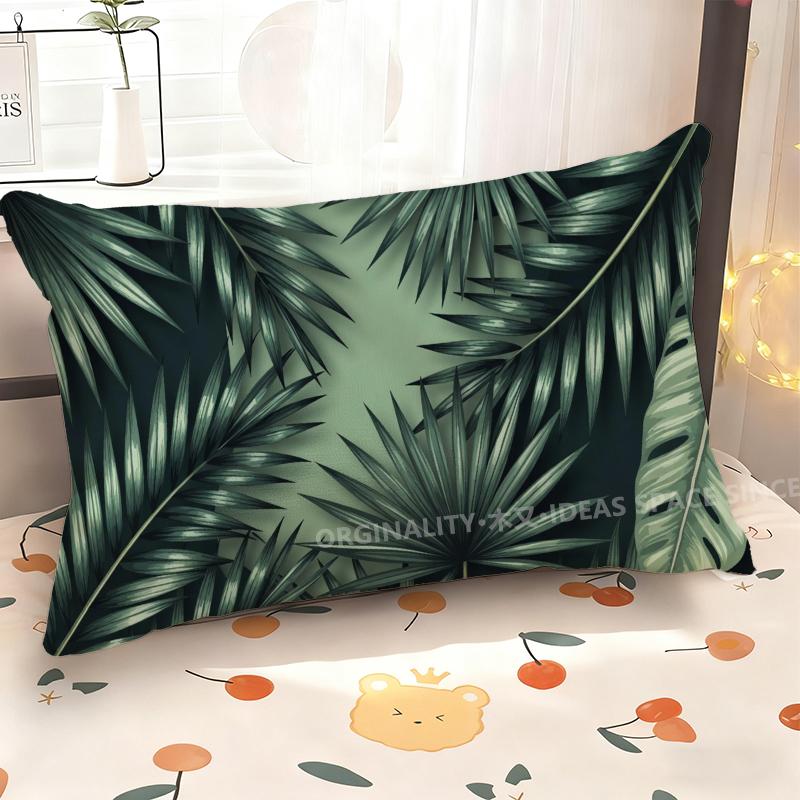Tropical Palm Leaf Pattern Pillowcase Suitable For Sofa Bedroom Car Pillow Cover Cushion Rectangular Back Cushion