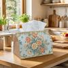 1pc Victorian Peony Bouquet Tissue Box with Baroque Golden Frame - Ornate Napkin Dispenser Suitable for Home, Car & Decor, Decorative Holder Compatibl