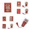 Chinese 2025 New Year Fridge Magnets Traditional Jubilant Wealth God Ornament Happy New Year Woodwork Refrigerator Magnets