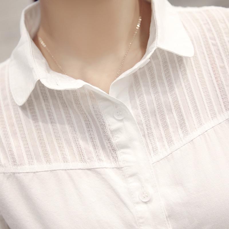 FEKEHA 100% Cotton Shirt Long Sleeve Women Blouses Casual White Office Blusas Feminine Lady Tops