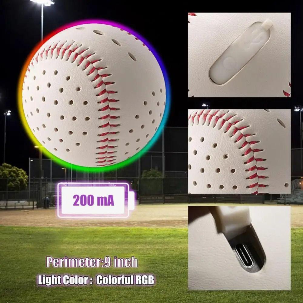 LED-Baseball mit 2 Leuchtmodi und 6 Farben – Spielzeug-Baseball-Simulation – Leuchtendes Baseball-Spielzeug für Zuhause