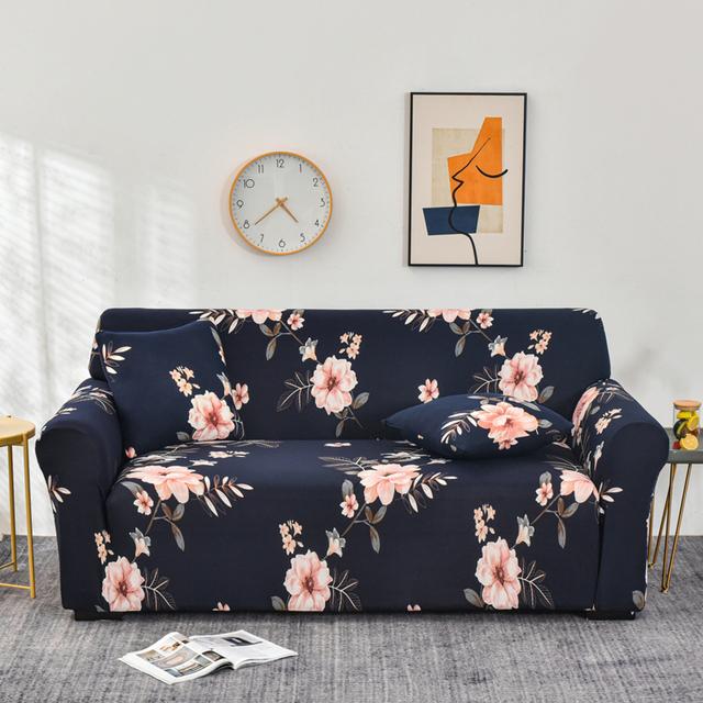String Printed Couch Covers For Family Space Elastic Stretch Slipcover Sectional Corner Couch Protective Covers 1 /2 /3 /4 -Seater