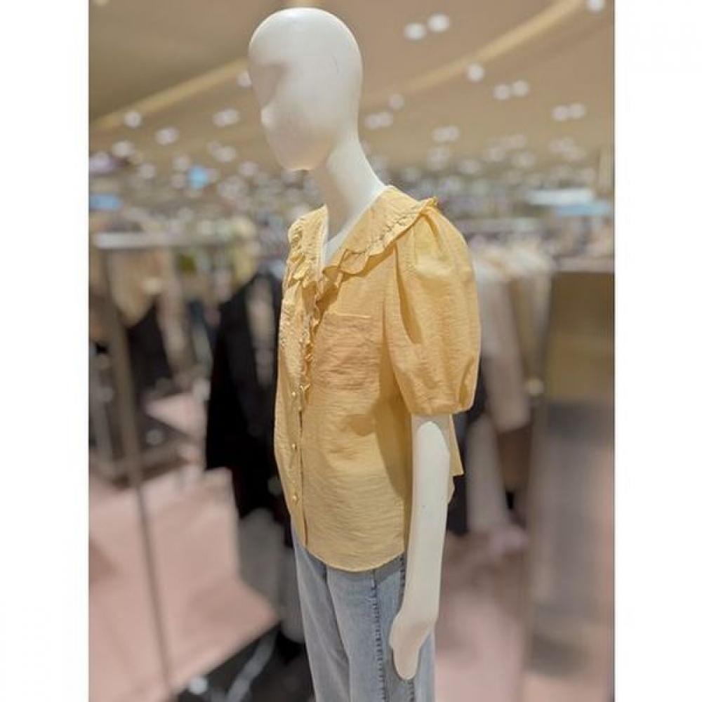 Cc Collect Ruffle Detail Wide Collar Blouse  C262msc136 