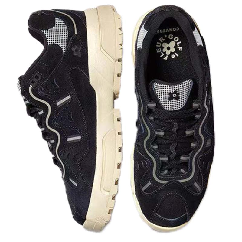 Golf le Fleur x Converse Gianno Pelle Scamosciata Tela Tessuto Sportivo Traspirante Basse Lifestyle Casual Scarpe Unisex Nero & Bianco
