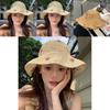 Stylish Woven Straw Hat For Women 2024 Summer Uv Protection And Sunshade Vacation Accessory