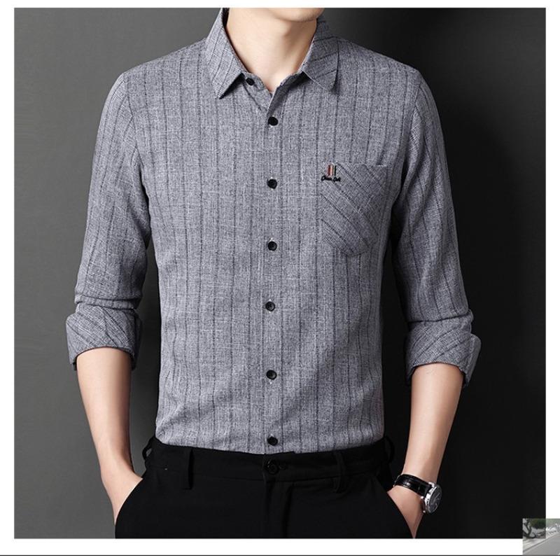 

Мужская рубашка с длинными рукавами для молодежи и среднего возраста, тонкая осенне-зимняя повседневная рубашка без глажки для отдыха L