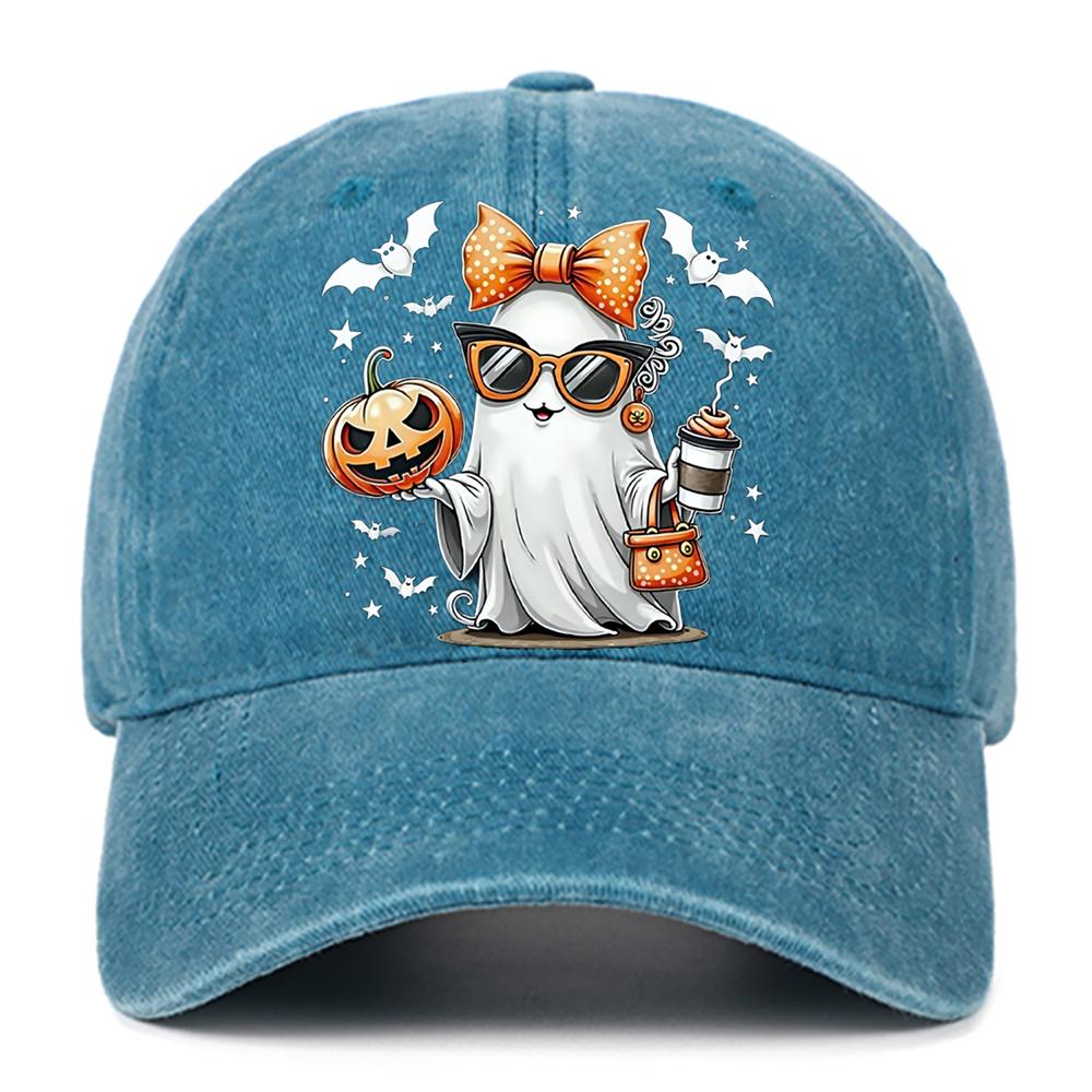 Bat Ghost Printed Baseball Hat for Men and Women Outdoor Sports Sunscreen Hat Halloween Festival Party Decoration Hat
