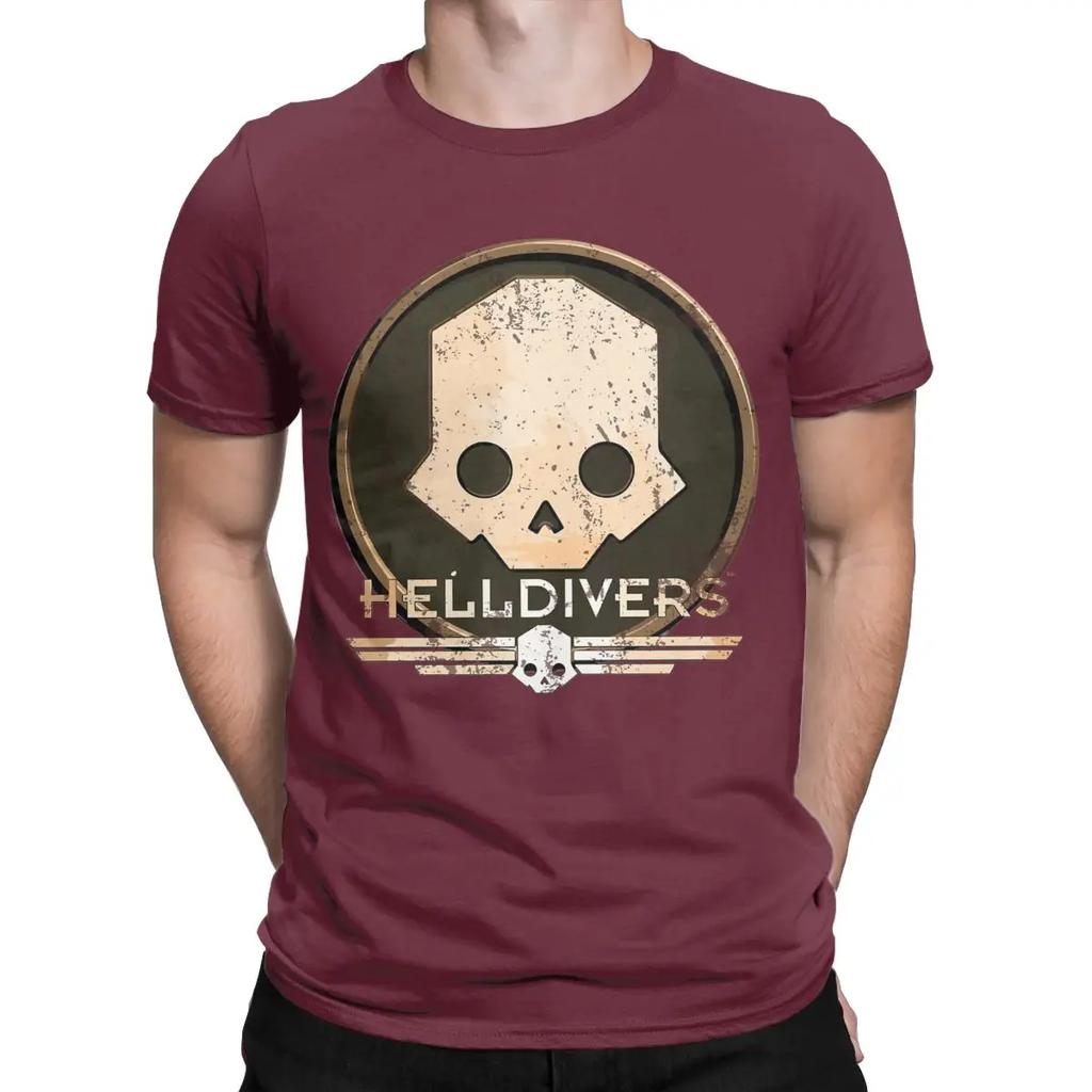Helldivers Scifi Video Game Men T Shirt Hipster Tees Short Sleeve Crewneck T-Shirt Pure Cotton 4XL  Clothing