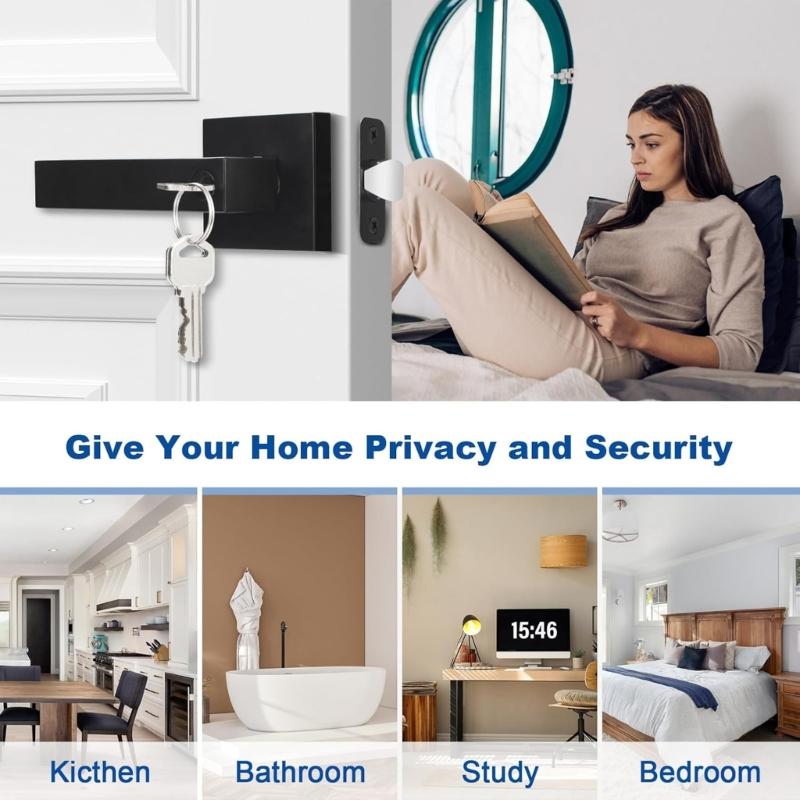 Waterproof and AntiRust Door Handle Lock Security Door Lever Handle Lock Entry Door Handle with Lock and Key Enduring